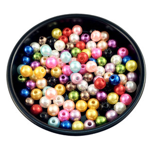 abs仿真珍珠散珠带孔首饰整圆串珠手链手工diy材料饰品配件