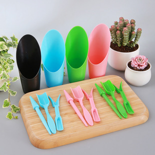 New succulent set, four piece set, planting pot tool bucket