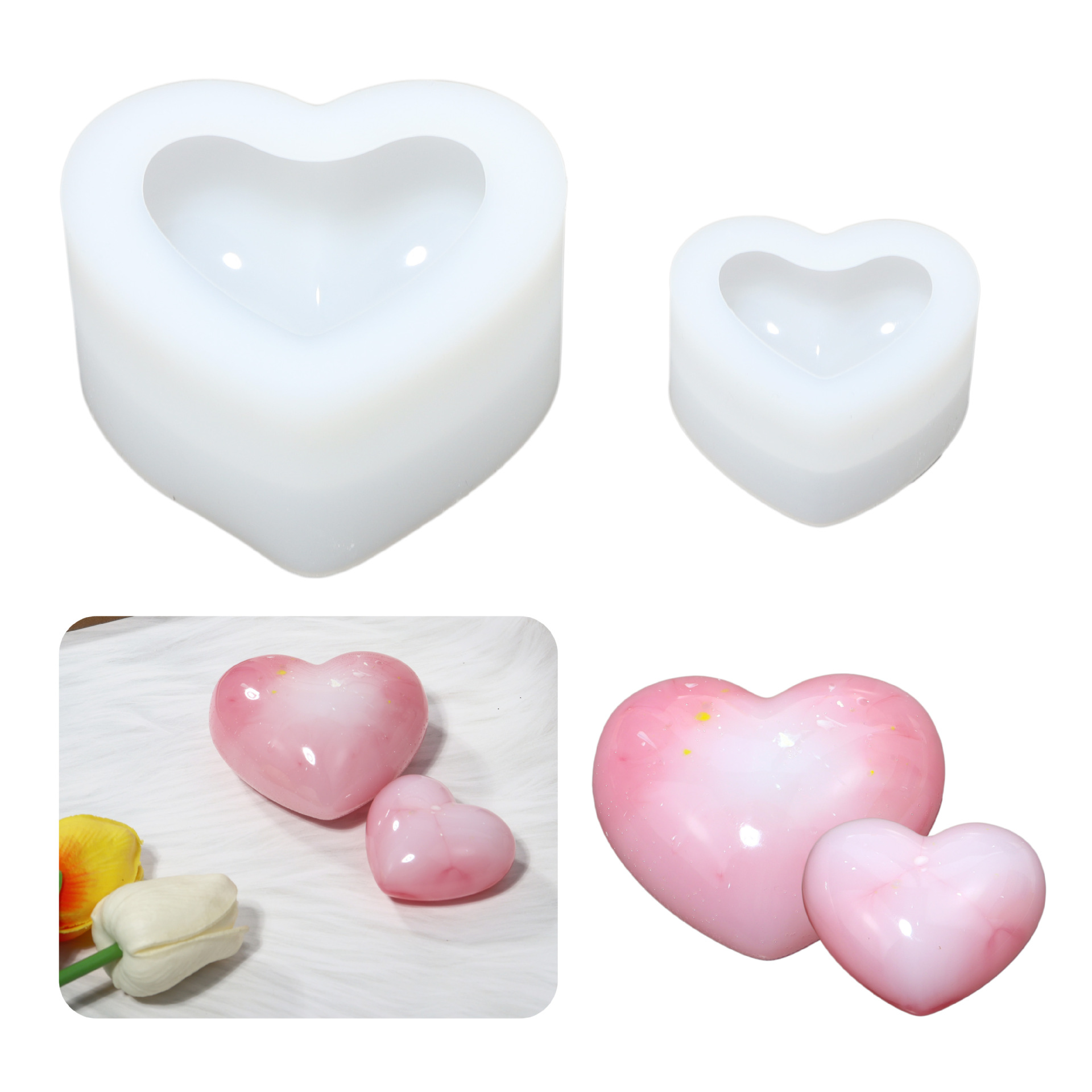 Fat Yaya DIY Love Silicone Mold Aromatherapy Gypsum Platfor