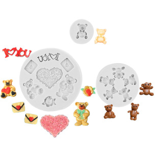 Styling Series Bear Silic Crystal Dropping Handmade Cartoon