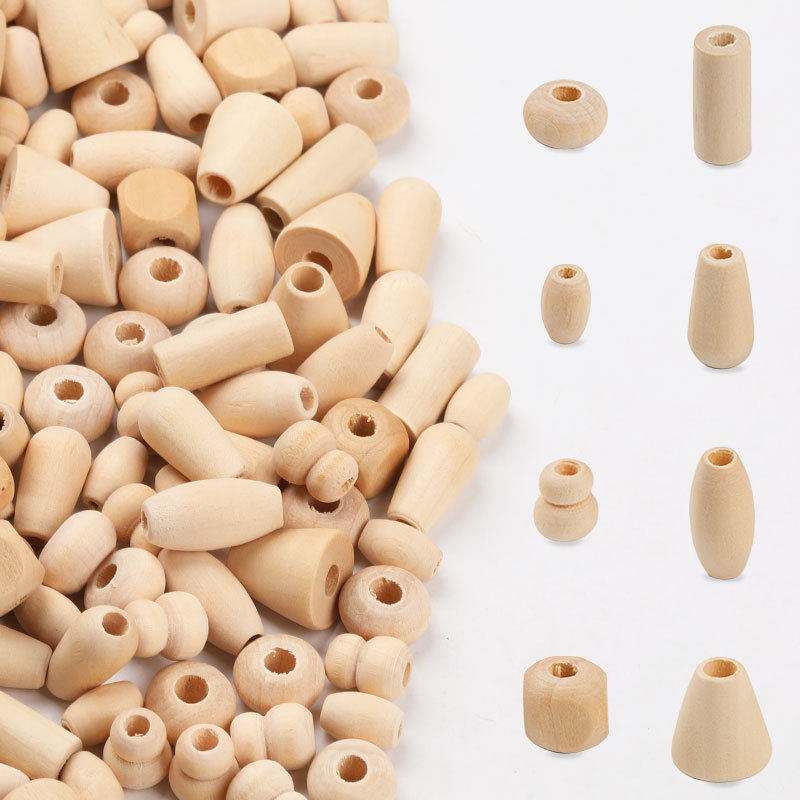 原木色异形木珠几何木珠子 diy荷木菱形散珠子箱包服饰材料配件