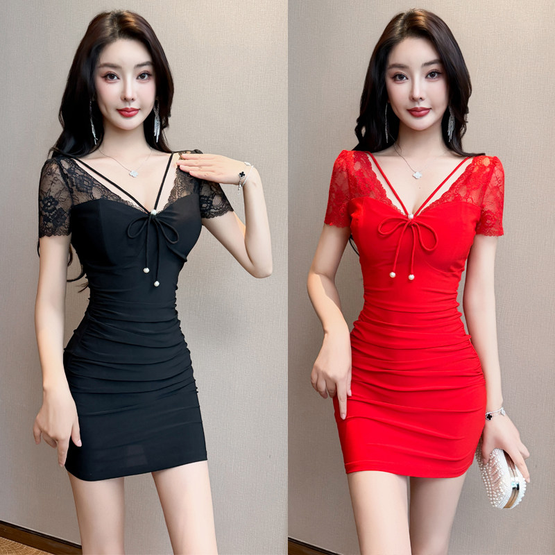 2026时尚spa性感蕾丝透视足疗洗浴桑拿技师紧身收腰短款气质工衣