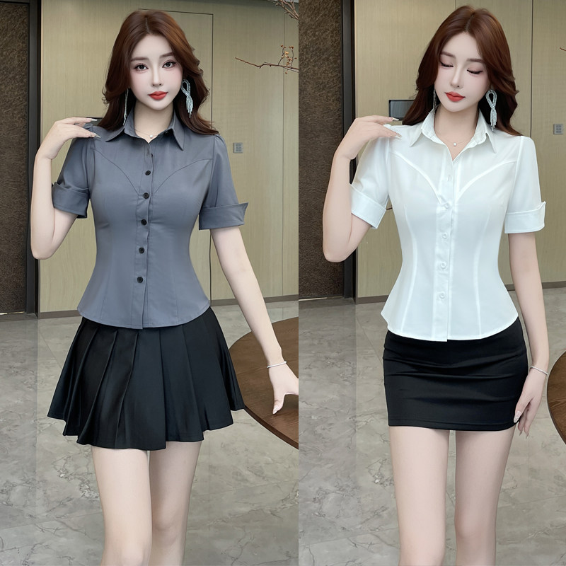 时尚减龄沐足spa技师2026春寄新款足疗桑拿百褶裙套装收腰遮肚子