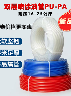 双层油漆管喷漆管耐腐蚀PU-PA12尼龙油管涂料管高压软管耐压气管