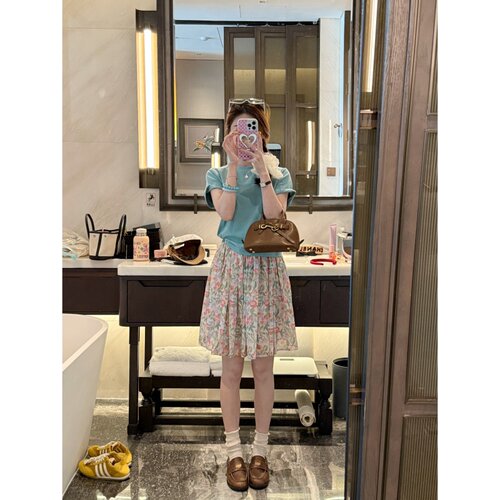 TWINKLE跳跳【云台花园】时尚百搭温柔风花花半身裙女夏新款显瘦
