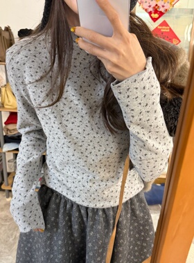 【TIAO~】蝴蝶结半高领 时尚百搭冬季厚款舒适磨毛打底长袖女