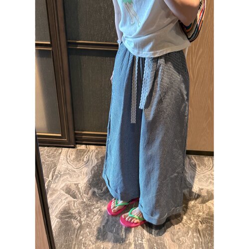 【蕾丝格子裤】夏季时尚百搭设计感韩系休闲裤