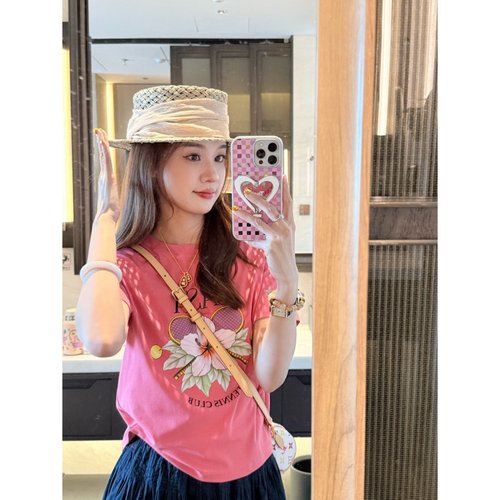 【球拍花花】夏季时尚设计款印花短袖-DX2025500