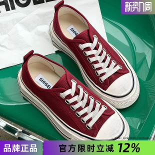 潮流低帮鞋 诗歌兰2026新款 系带韩版 女厚底松糕休闲板鞋 低帮帆布鞋