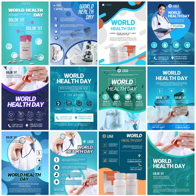 医疗医药健康保健化学实验医生护士科研临床PSD海报模版设计素材