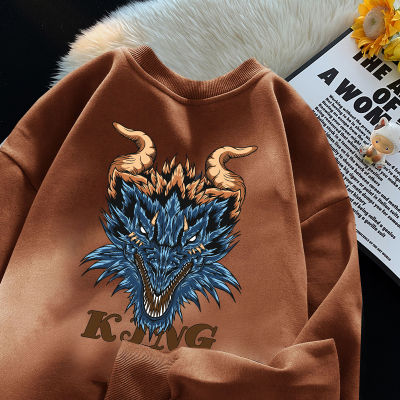 重磅美式加绒加厚卫衣男春秋季新款潮牌休闲宽松上衣潮流港风外套