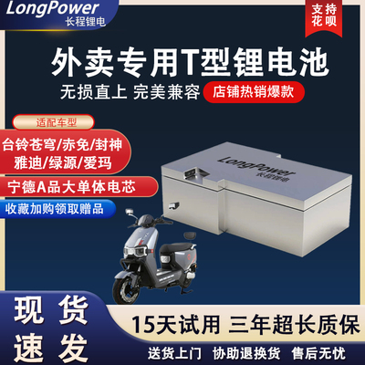 t型锂电池72v大容量外卖专用