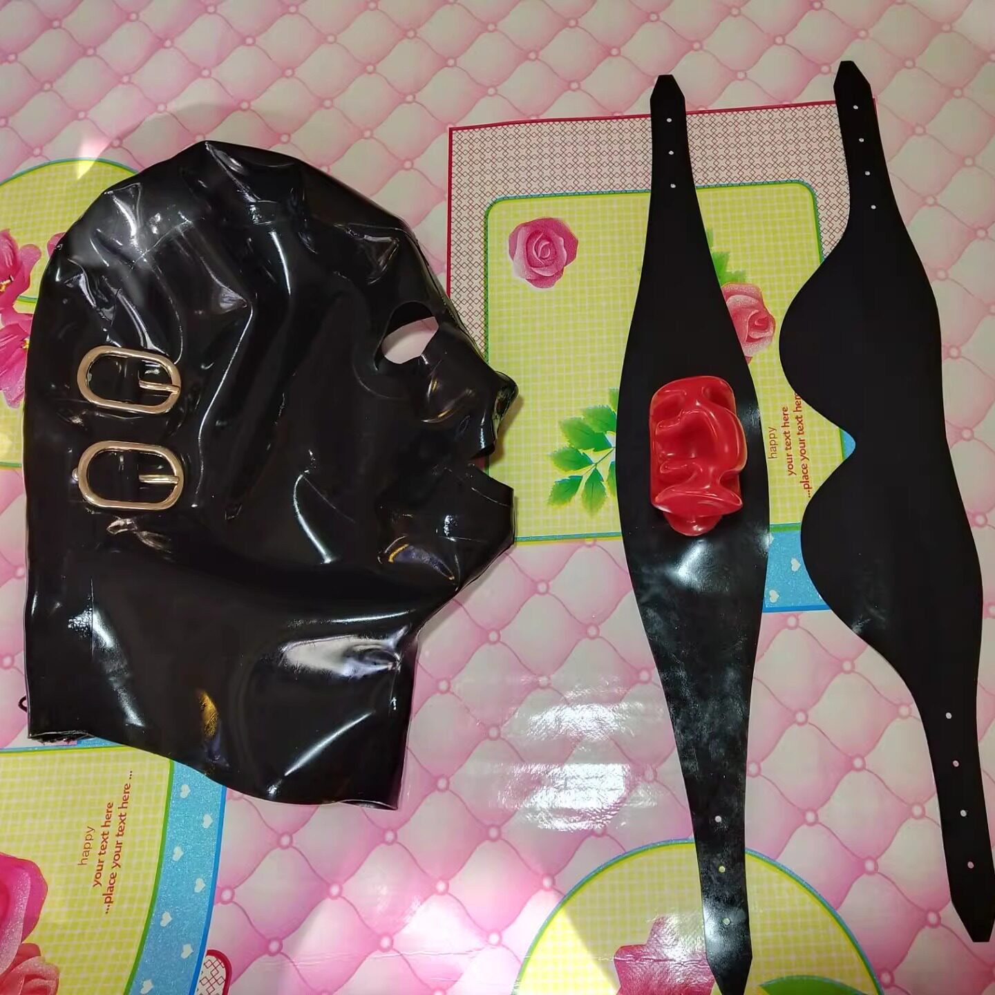 乳胶头套 面具 眼罩 口罩 牙套 latex mask 定制