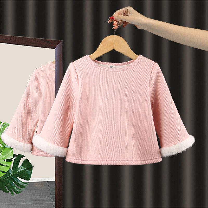 女童长袖t恤春秋装2025新款儿童毛绒袖口打底衫1宝宝百搭纯色上衣,童装/婴儿装/亲子装,T恤,淘宝优惠券,粉丝福利购,淘宝优惠卷
