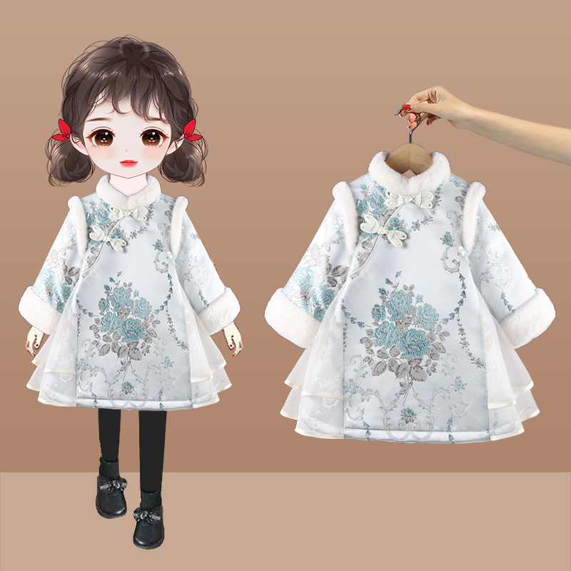 女童中国风旗袍裙拜年服汉服