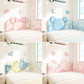 榻榻米软包墙围儿童房卡通米奇女孩男孩床头板靠背垫防撞挡板墙贴