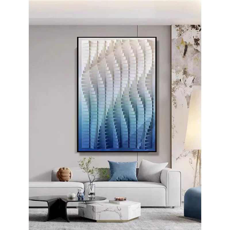 木雕立体现代挂画简约装饰画样板房浮雕肌理壁画沙发背景客厅卧室