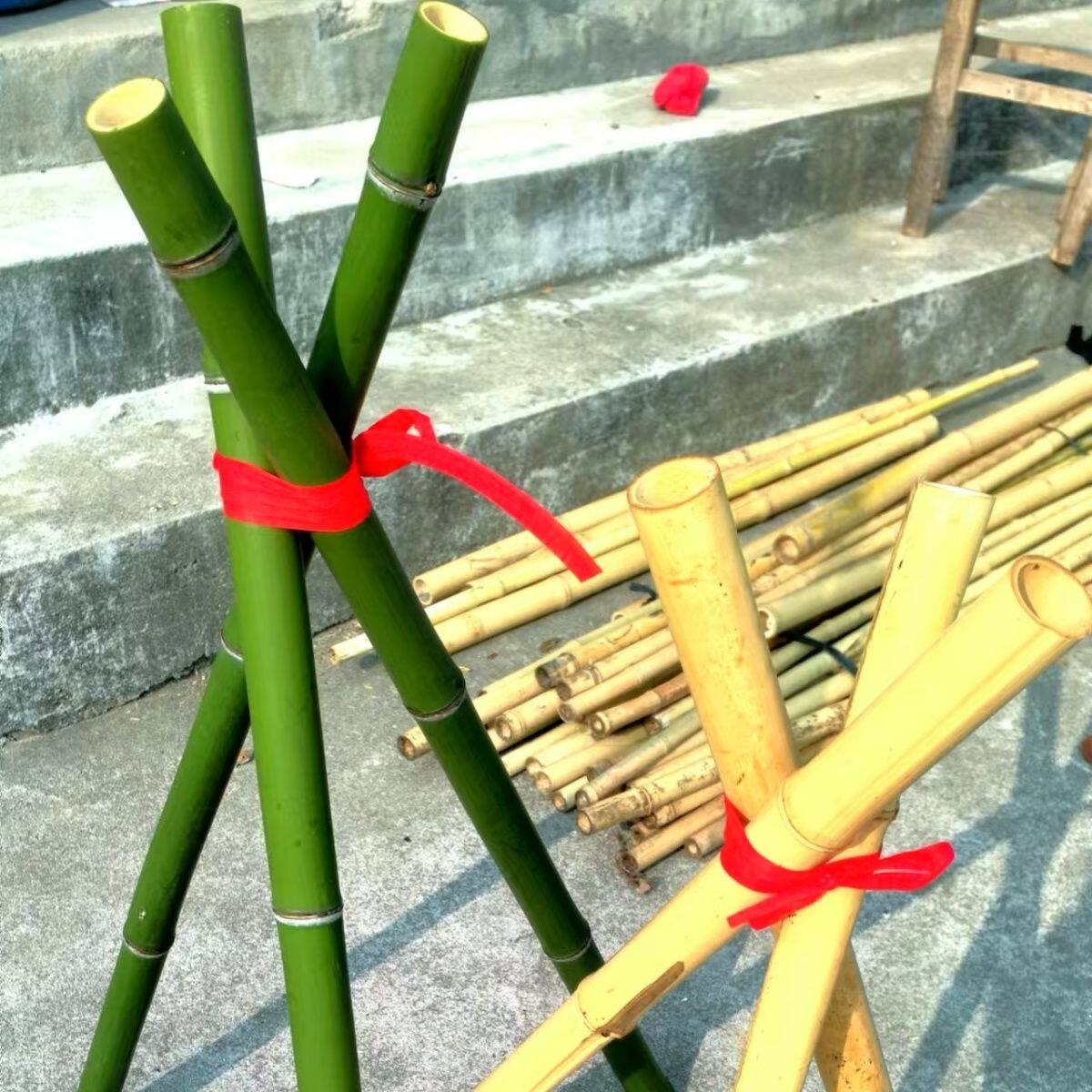 婚庆竹子绿竹支撑架造景三脚架三角灯笼插花摆件楠毛竹筒制品装饰