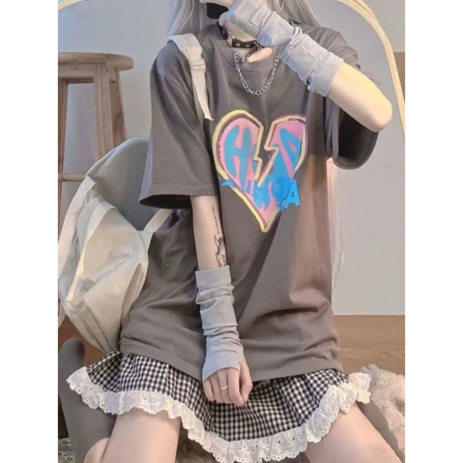 手腕遮疤饰品辣妹遮纹身袖套搭配原宿风少女可爱护腕手套防晒冰袖
