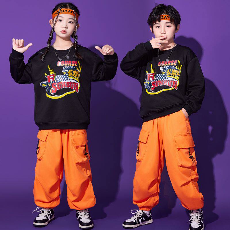 街舞儿童潮服嘻哈表演服幼儿园舞蹈小学生运动会班服元旦演出服装