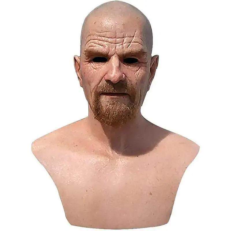 Realistic Bald Old Man MaskBreaking Walter White Mask Adult - 实物图