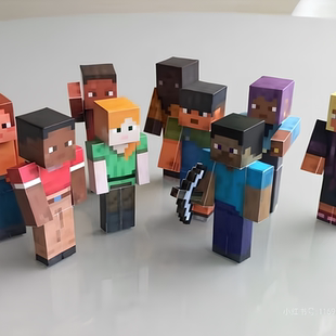 小红书同款3d立体纸模mc我的世界人物纸模型苦力怕鸡diy手工折纸
