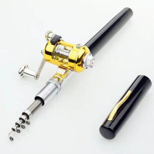 鱼竿迷你鱼竿钢笔鱼竿便携式纺车轮袖珍冰钓海钓鱼杆抛竿整套渔具