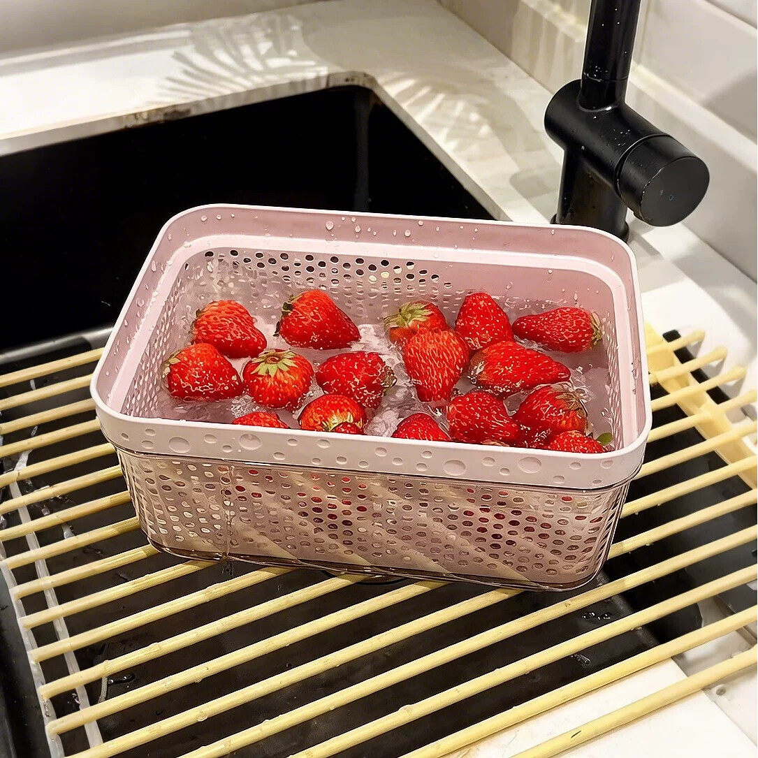 洗菜盆沥水篮厨房家用大容量套盆双层洗菜果盆果篮食品级加厚漏水