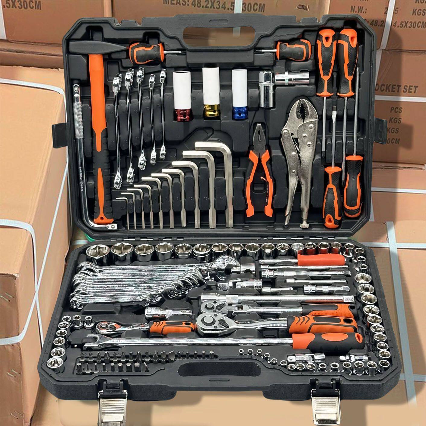 汽修工具套装套筒扳手棘轮汽车维修组合修车工具箱汽修组套工具箱