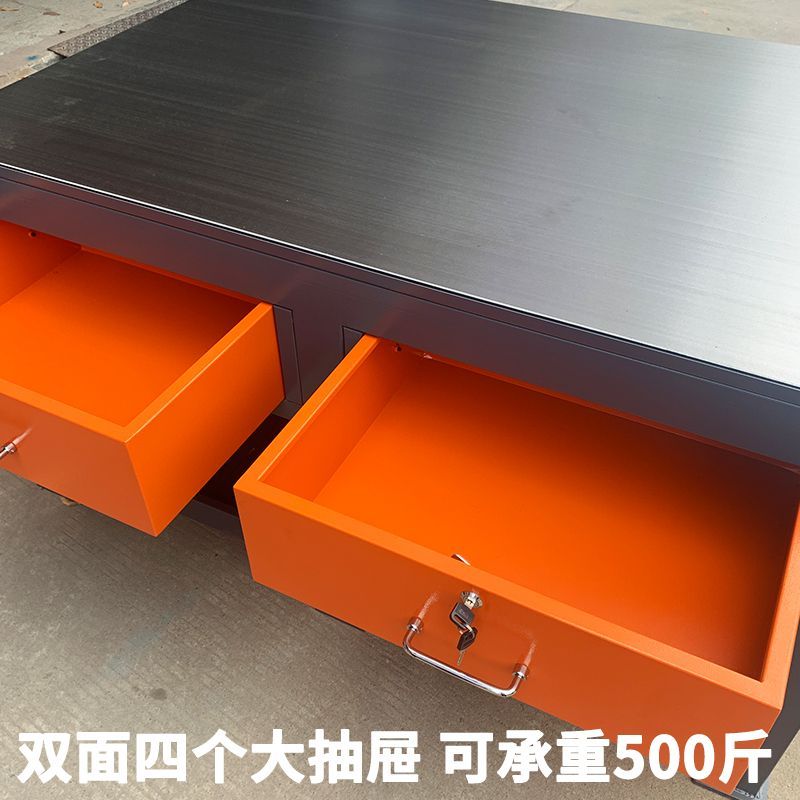 重型模具工作台钳工桌飞模工作台钳工工作台虎钳工作台钢板维修桌图片