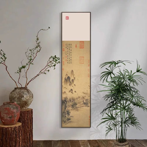 宋代美学茶室挂画中式书房字画客厅沙发背景墙壁画入户玄关装饰画