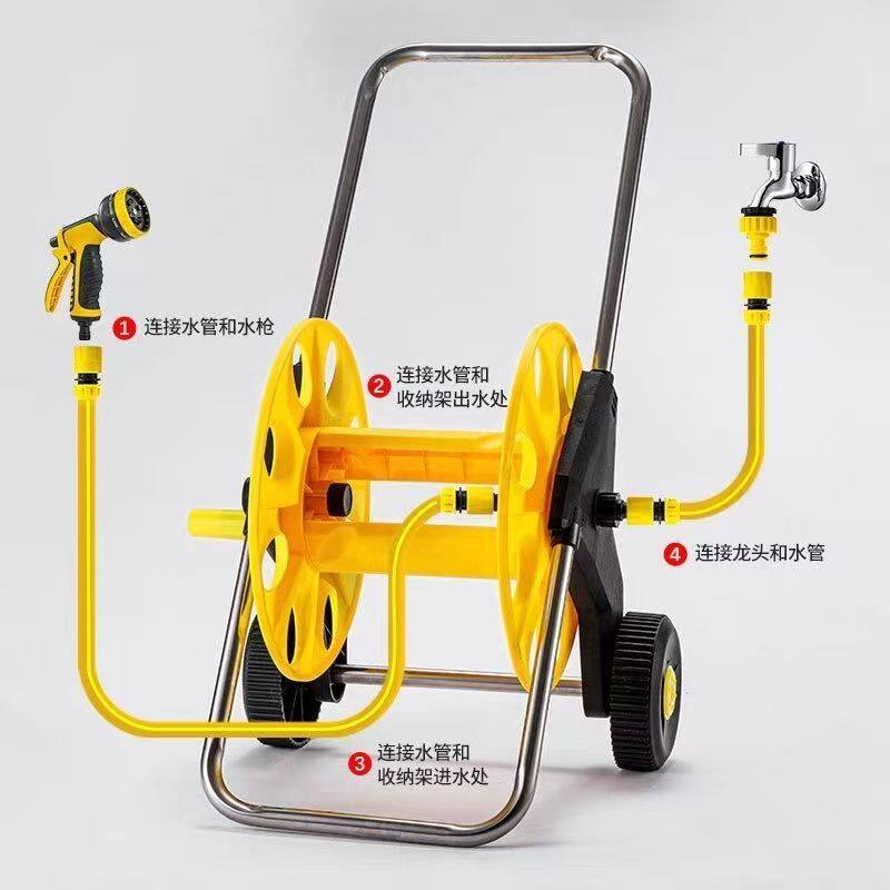 15寸水管收卷器水管架缠绕收卷器洗车水管收纳架车小水泵家用水管