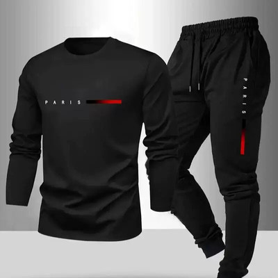 Autumn and winter new men's pullover round neck hoodie with