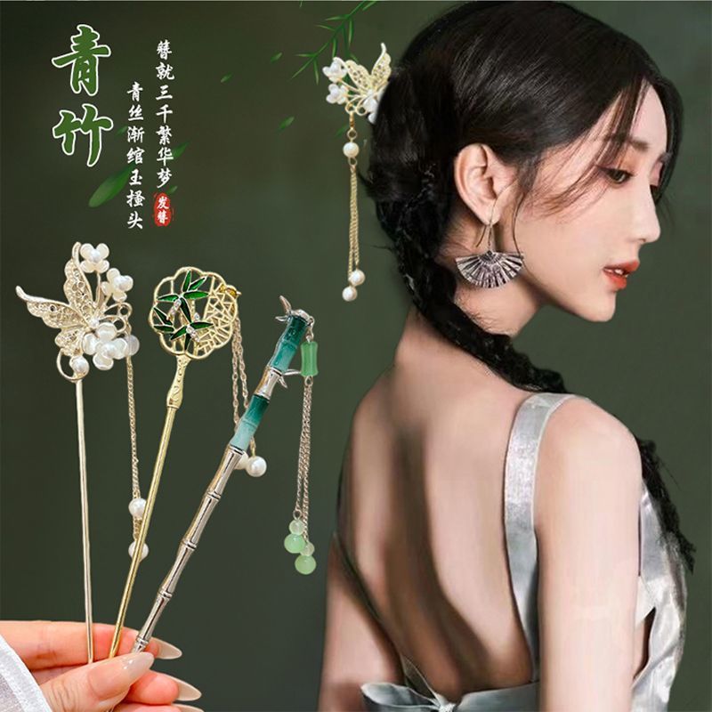 新中式绝美发簪古风发簪女2025爆款发钗子简约高级盘发汉服头饰