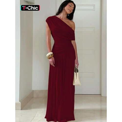 Womens Solid Color Ruched Dress Elegant Dress Evening Party