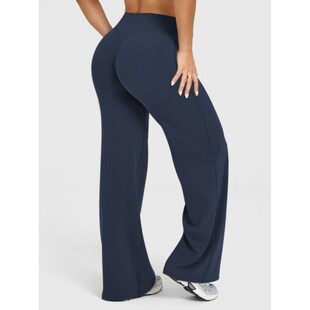 Women's High Waist Bell Bottom Pants Tummy Control Sporty