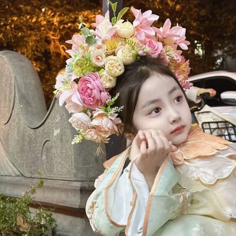 浔埔女DIY簪花头饰材料包半成品民族风发箍拍照立体手工花环假花