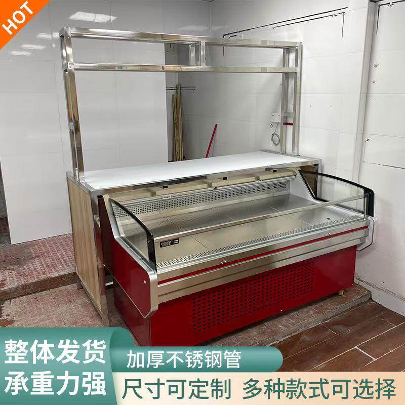 不锈钢猪肉分割台剁肉工作台杀鱼台挂肉架封冷鲜肉柜衔接猪头台