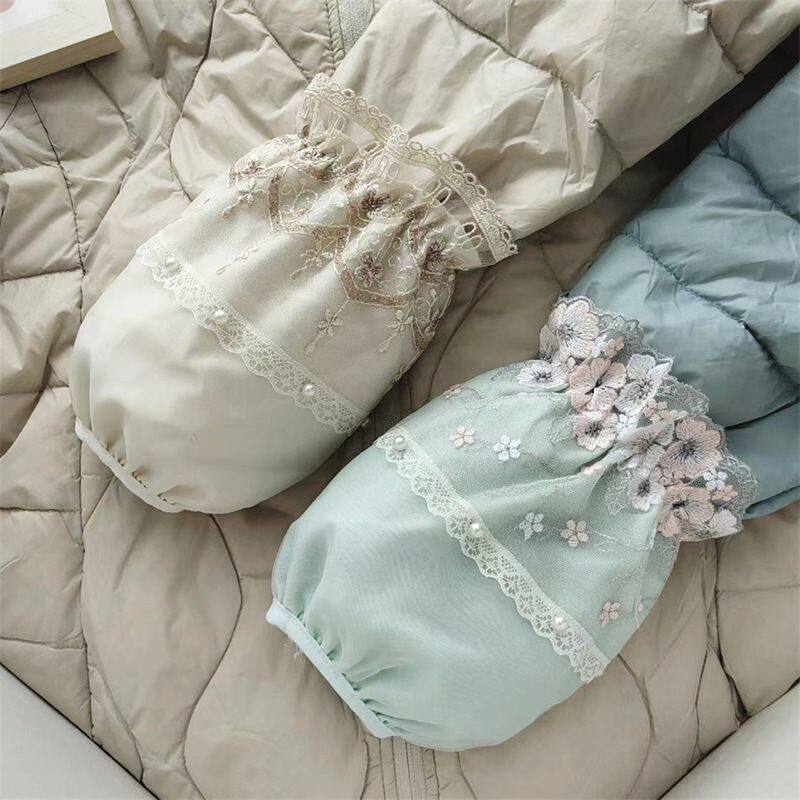 袖套短款女蕾丝白色秋冬韩版学生防污袖头办公成人护袖