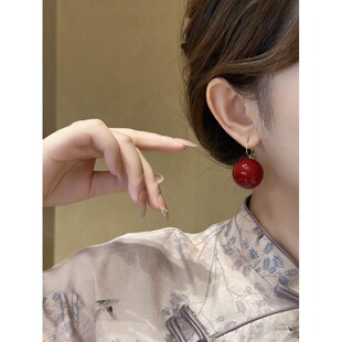 铜合金仿珍珠耳饰 港风复古大珠按扣款16mm19mm25mm耳环时尚百搭