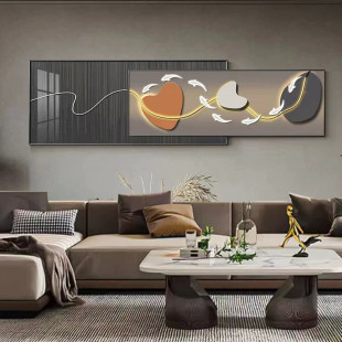 横版客厅沙发背景墙装饰画2023新款现代简约立体抽象轻奢床头挂画