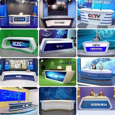 儿童培训学校口才演播台新闻新款网红主播台播音桌吧台播音台