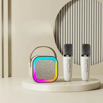 Portable Wireless Karaoke Speaker with 2 Microphones RGB