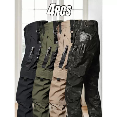 4 Pack Tactical Pants for Men Stretch Ripstop Work Men