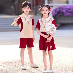 小学生班服中国风校园服夏季儿童国风毕业装表演服唐装六一演出服