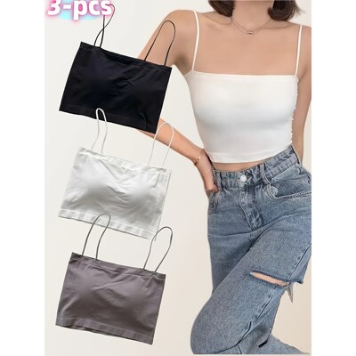 N 10624 Straps Camisole with Built-in Bra 细肩带吊带背心