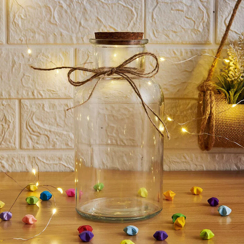 幸运星星木塞许愿玻璃瓶罐摆件解忧急救瓶漂流瓶diy折纸生日礼物