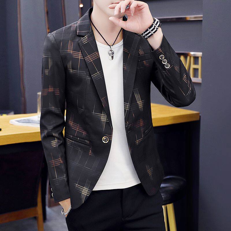 西装男韩版修身商务休闲男士西服2024年春秋新款单西青年学生外套