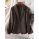 One Button Fitting Long Slim Elegant Jacket Women Blazer