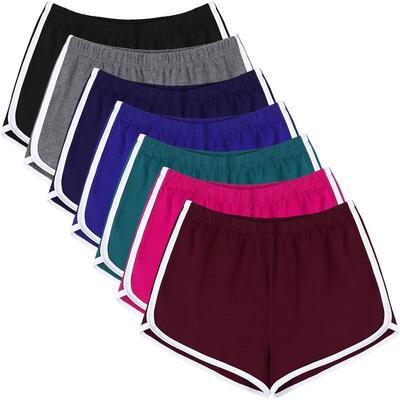 7 Pack Womens Cotton Shorts Dolphin Booty Athletic Gym